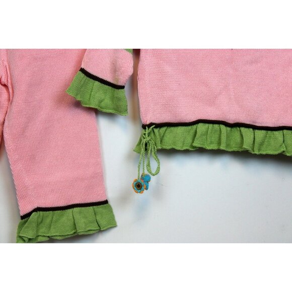 Zack Ali 4 Kids Girls Pink Knitted Outfit sz 5-6 Shirt Pants Pockets Flower Fall - Picture 10 of 12